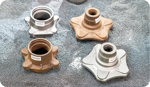 Sandblasted metal surface