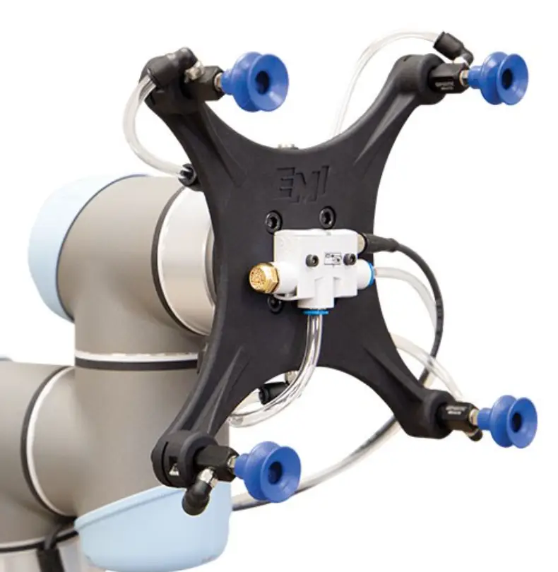 3D-printed end effector attached to a robotic arm