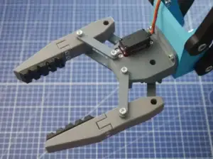 3D-printed end effector attached to a robotic arm